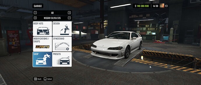 Screenshot of the main menu